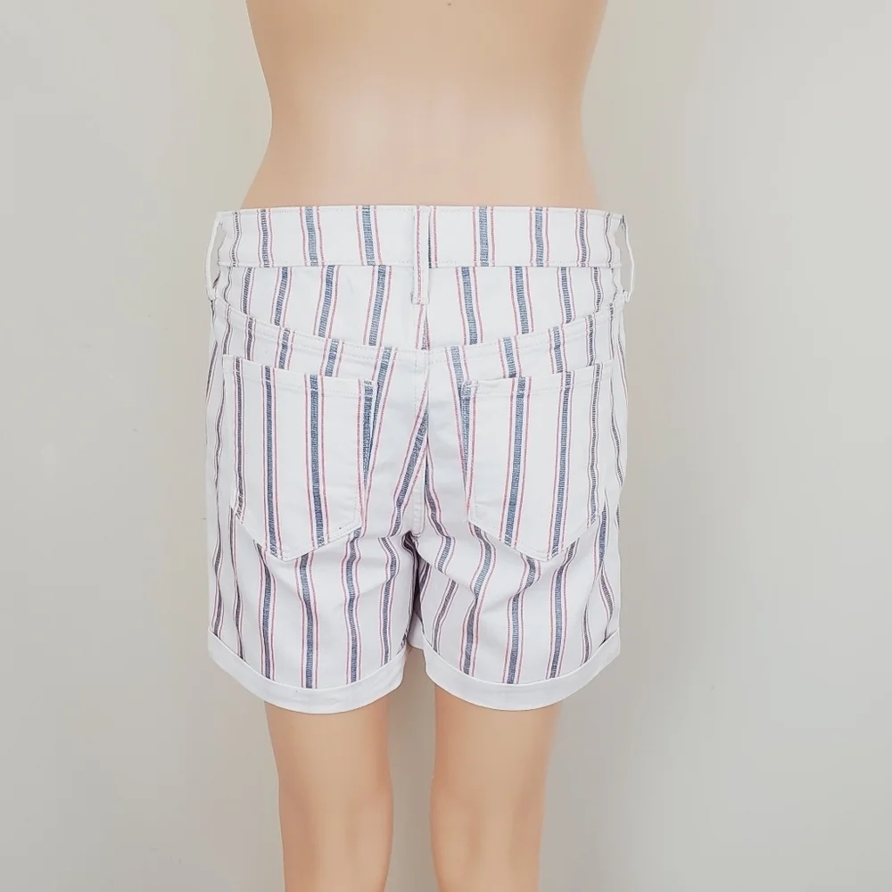 Old Navy Button Fly Folded Leg Stripe Jeans Shorts